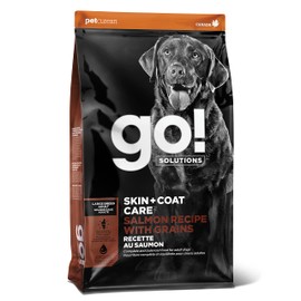 GO! SOLUTIONS Skin + Coat Care Dry Dog Food for Large Breed Adult - Salmon Recipe with Grains - Complete & Balanced Nutrition, 25 lbs