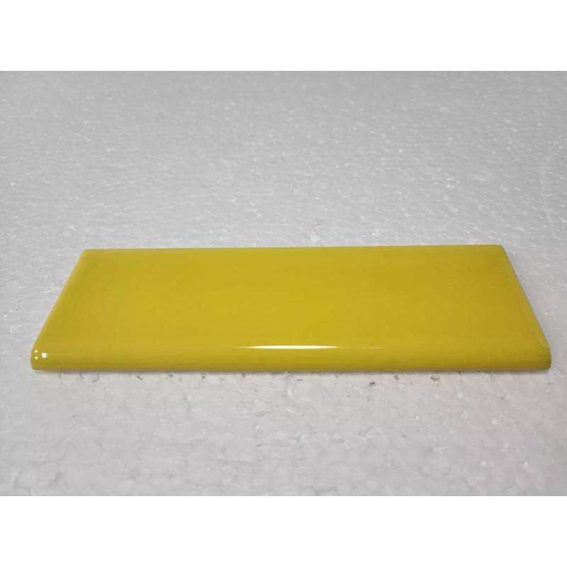 Daltile Sunflower Yellow Ceramic Tile Bullnose Backsplash Curved Edge Subway