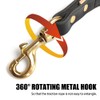 Short Dog Leash,Leather Dog Traffic Lead with 360° Rotation Buckle