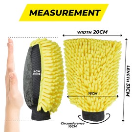 XL Microfibre Towels for Cars Drying YELLOW/GREY 90cmx60cm Extra Large Size Absorbent Fast Dry Auto Motorcycles Exterior Cleaning Towels 800gsm (Yellow/Grey (1 x Drying Towel + 1 x Wash Mitt), 2)