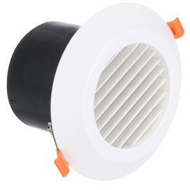 PATIKIL 4 Inch Round Air Vent Spring Loaded, ABS Soffit Exhaust Vent Covers Ceiling Wall Air Diffuser with Louver Grille for Home Living Room Kitchen Office Ventilation, White