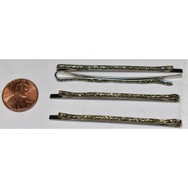 Unbranded 4 SILVER GLITTER HAIR PINS JEWELRY BOBBY PINS• 2  3/8 inches STURDY