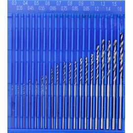 Altima ADS0316 Micro Drill Set for AT, Drill Diameter: 0.01 - 0.06 inch (0.3 - 1.6 mm) (20 pieces)