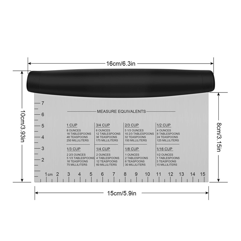 Metal Griddle Scraper Chopper Pastry Dough Cutter Stainless Steel Dough