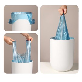 2-3 Gallon Tear-Free Small Trash Bags with handles 1.1 Mil Thick 100 Count Garbage Bags Separated Unscented for Bathroom Kitchen (100)