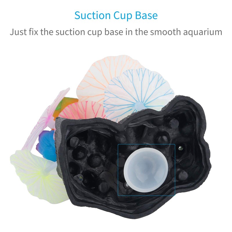 Uniclife Glowing Effect Lotus Ornament Silicone Decor Aquarium Decoration for