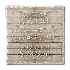 Thirstystone Sweet Tea Single Tumbled Tile Stone Coaster with Protective Cork Backing Manufactured in The USA 4" Square, Artistic, Easily Wipes Clean