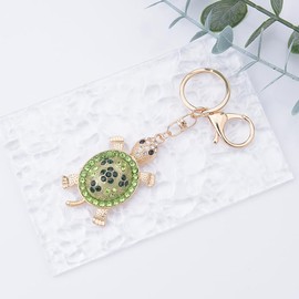 Sea Turtle Keychain Accessories for Women Crystal Turtle Charm Birthday Gifts for Women Mom Daughter Love Gifts for Women Girls Friends Travel Turtle Keychain for Women Purse Charms for Handbags
