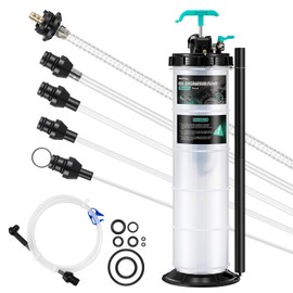 Poafamx 9.5L Oil Extractor Pump Pneumatic/Manual, 2.5 Gallon Fluid Extractor Pump, Oil Vacuum Change Pump with 5 Tubes and Extended Storage Units for Automotive, Truck, Boats Oil Change
