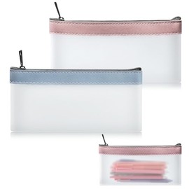 2 PCS Low Saturation Color Small Makeup Bag Clear Mini Makeup Zipper Pouch Corduroy Makeup Bag Small Cosmetic Bag for Purse Essentials Items Women Coin Purse Aesthetic Stuff for Women,Girls