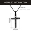 Uloveido Black Faith Cross Necklace – Engraved Matthew 17:20 Bible