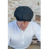 Gamble & Gunn 'Shelby ' Black Herringbone Button Top Cap
