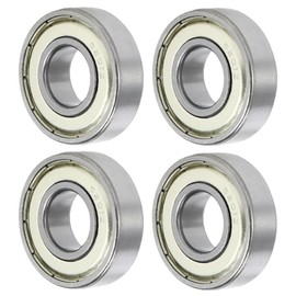 6201 ZZ Deep Groove Ball Bearing Set of 4 High Precision Double Shielded Bearings P6 Sound Characteristics Deep Groove Ball Bearing Industrial Machine Parts (Inner Diameter 0.5 inches (12 mm) x Outer