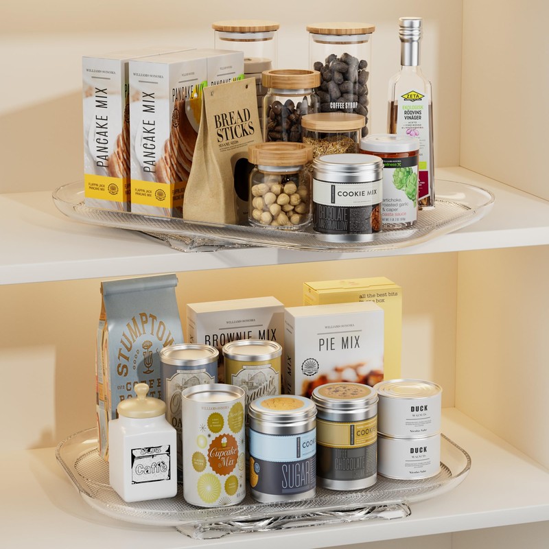 LAMU Lazy Susan Organizer Turntable 15.67''x11.7'' for Refrigerator Organizers and