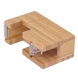 Wooden Desktop Tape Dispenser, 4.7 x 3 x 1.8 inches, Single Hand Operation, for Office and Writing Desk