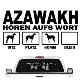 Siviwonder Azawakh Idi Hanshee Listen to the Word Dog Car Sticker, 20cm, Black