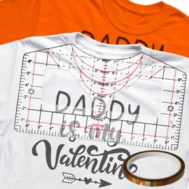 Tshirt Ruler Guide for Vinyl Alignment,T Shirt Ruler to Center Design,Tshirt Measurement Tool with Heat Tape for Heat Press