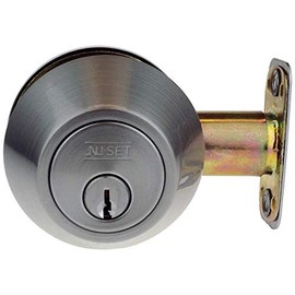 NU-SET Lock | Single Cylinder Deadbolt Lock | Single Set Deadbolt Lock | Home Improvement & Door Hardware ( Satin Stainless Steel)