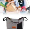 Large Capacity Hanging Stroller Organizer Bag Baby Carriage Storage Package(Gray)