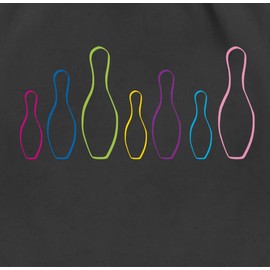 Shirtracer - Gym Bag Backpack – Bowling & Cones – Cones Pins Colourful, 1 black