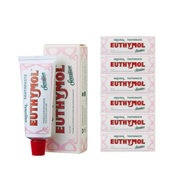 Euthymol Sensitive Toothpaste 75ml x 6,Fluoride Toothpaste for Sensitive Teeth, Plaque Removal, Cavity Protection, Antibacterial, Gluten-Free, Thymol & Menthol, Freshens Breath,Gentle Dental Care