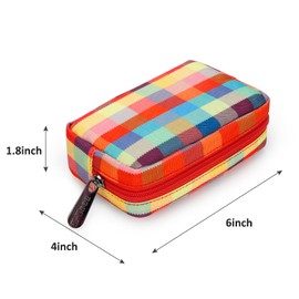 E-Tree Cute Small Makeup Bag, Cosmetic Toiletry Skin Care Make up Little Items Pouch for Purse,Zipper Mini Tech Charger Cable Electronic Organizer Case,Travel Accessories,Checkered Colorful