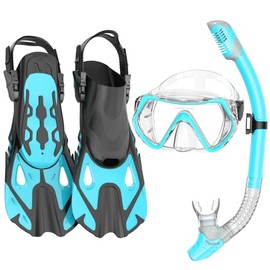 Snorkeling Gear for Adults Men Women, Snorkel Set with Panoramic View Diving Mask