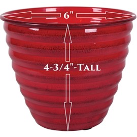 Robert Allen MPT01608 Avondale Classic Flower Pot, 6", Autumn Blaze