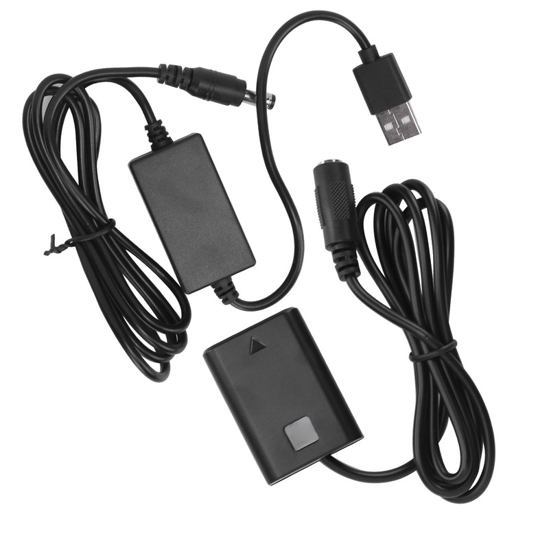 NPFW50 Dummy Battery DC Coupler Power Adapter with USB Drive