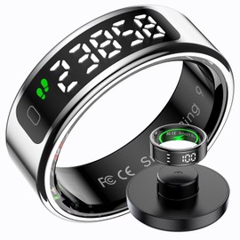 findtime Smart Ring with Display Smart Ring for Men Women IP68 Waterproof Tik Tok Scrolling Ring Fitness Ring Tracker Android iOS Fitness Ring Smart Ring SpO2 Sleep Heart Rate Monitor Pedometer Sport