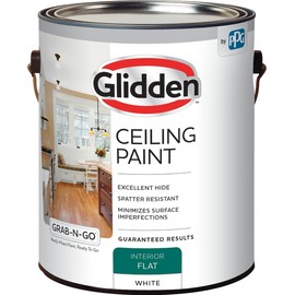 Glidden Interior Latex Ceiling Paint, White, Flat,1 gal