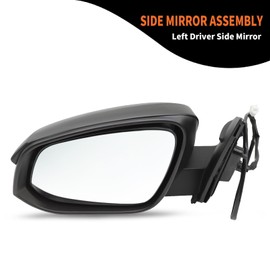 Aspaton Left Driver Side Mirror Assembly Compatible with 2013-2015 RAV-Four Textured Black Rearview Mirror with Power Glass and Manual Folding Replace 87940-42B40 TO1320309 (3Pins Black)