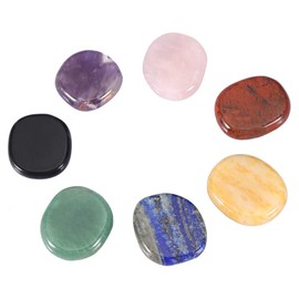 7pcs piedras de chakra de cristal de cuarzo natural cristales pulidos que curan la rebanada de energía de siete chakra irregular