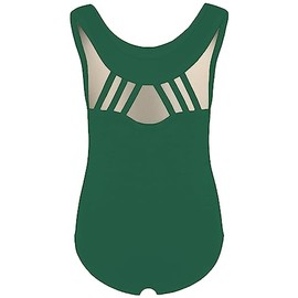 Phineein Girls Sleeveless Ballet Gymnastics Leotards - Kids Athletic Tape Back Dancewear Unitards (10-12 years, Dark Green)