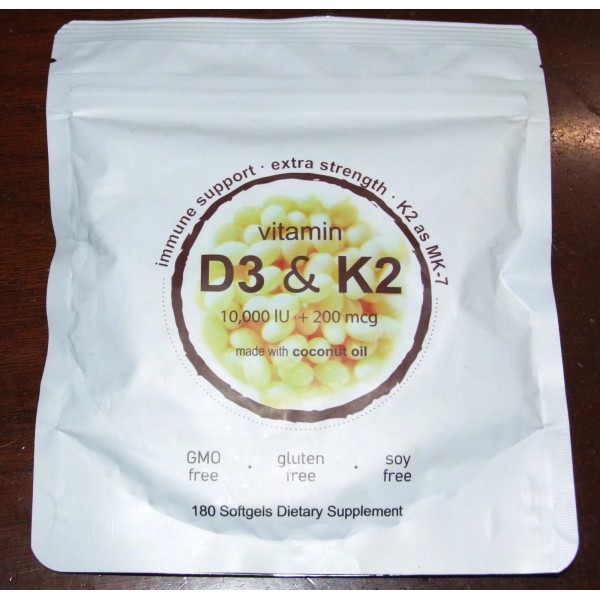 Unbranded Vitamin D3 & K2 10,000 Iu & 200 mcg
