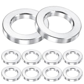 M METERXITY 10-Pack M10 Aluminum Spacers 10.2mm ID x 16mm OD x 2.5mm L Metal Screw Standoff Bushing Plain Finish Round Spacer Aluminum for Screws Bolts
