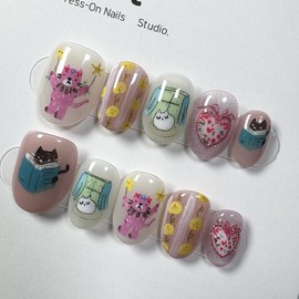[Ar] Heart handmade nail tip drawing nail art specialist / [아르] 마음 수제네일팁 드로잉네일아트 전문