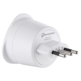 Electraline 70051 Travel Adaptor France/Europe to Italy 2-Pin Europe to 3-Pin Italy White
