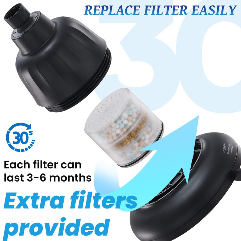 Ryamen Shower Head with Filter, Filtered Shower Head for Hard