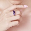 Psiroy 925 Sterling Silver Plated Princess Cut Simulated Amethyst 3
