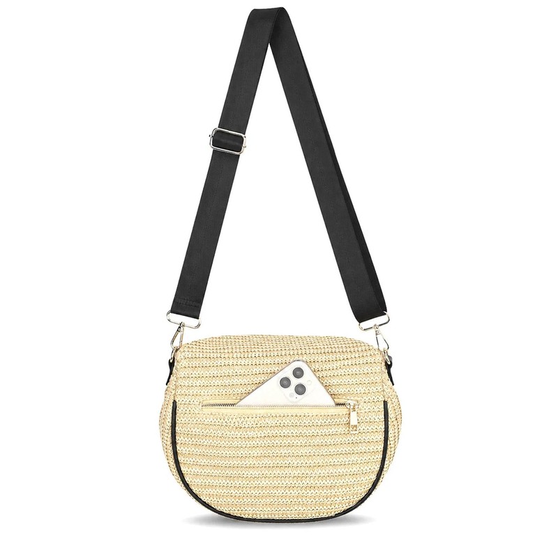 BBORGDC Summer Straw Bum Bag for Women, Woven Crossbody Fanny