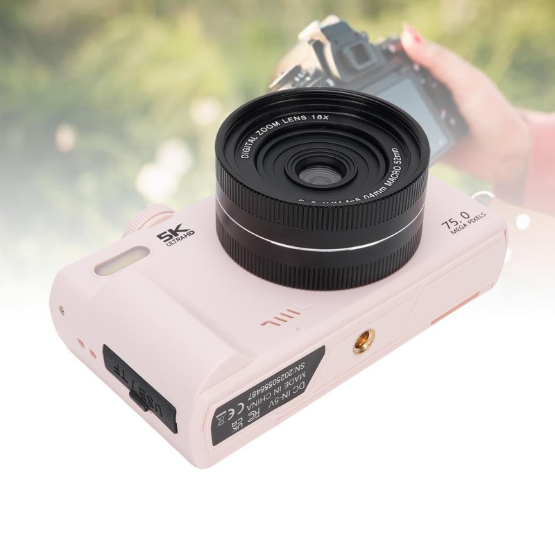 Bewinner 5K Digital Camera 75MP WiFi Vlog Cam with 18X
