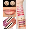 Glitter Brown Lipstick, Metallic Shimmer Frosted Lipstick for Women Makeup