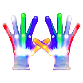 GLEDLOVES LED Finger Gloves,Finger Light Gloves,LED Gloves for Kids and Teen Gifts,The Toys for 3-8 Year Old Boys Girls,Light Up Gloves Have 5Color/6Mode,in Party Outdoor/Indoor Games(1 Pair/S)…