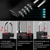 Pack of 4 Padlock Combination Lock Small, 4 Digit Suitcase