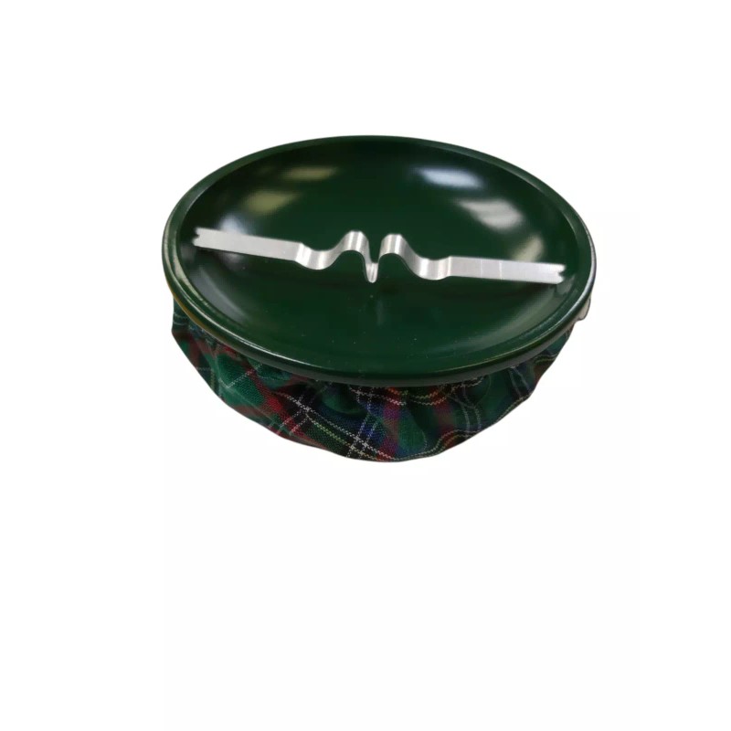 Eclipse 4" Assorted Plaid Fabric Weighted Beanbag Ashtray, Ash11