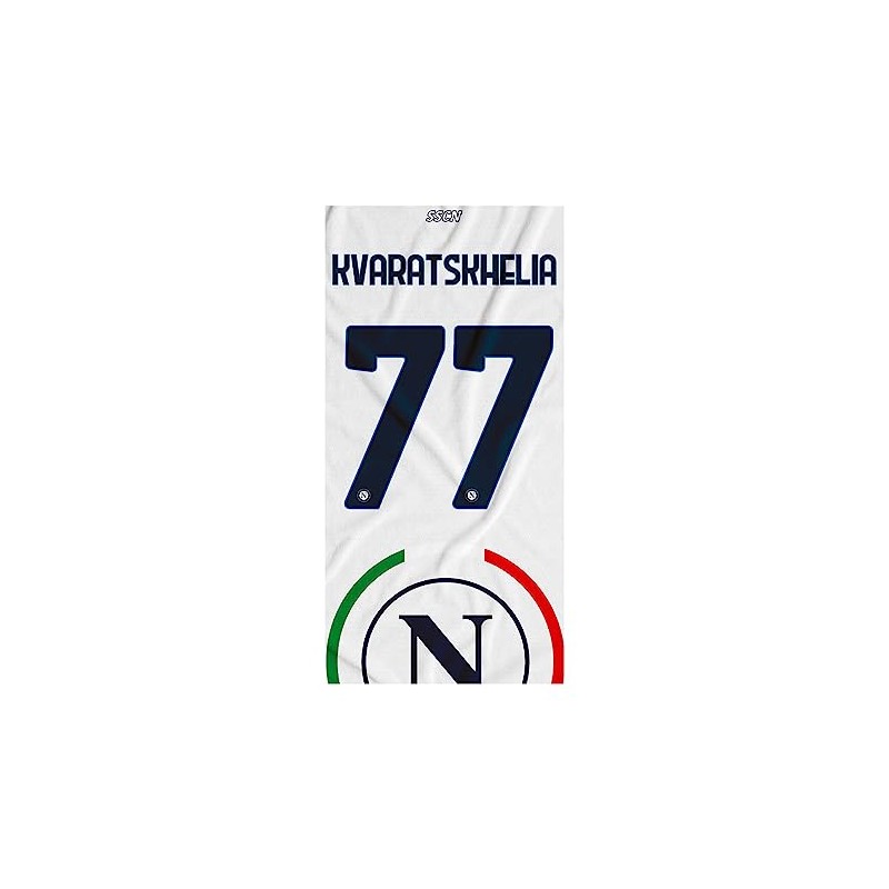 SSC NAPOLI Kvara Beach Towel, Unisex Adult, White