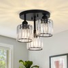 PAUFUL Crystal Semi Flush Mount Ceiling Light,3-Light Modern Close to
