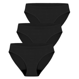 AIRCUTE Washable Leak Proof Incontinence Underwear for Women Absorbency Bladder Control Briefs 70ML,3 Pack (XL,3 Black)