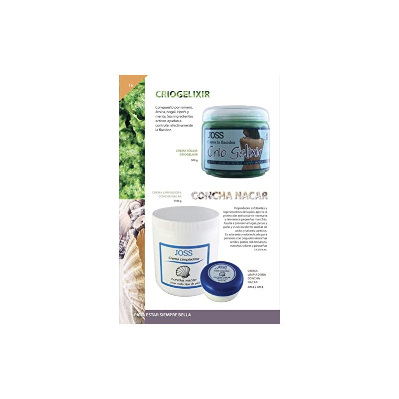 Crema Limpiadora Concha Nacar JOSS Fervier 500grs.